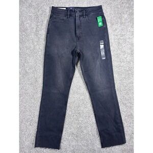 GAP‎ Vintage Slim Sky High Black Wash Raw Hem Jeans Womens Size 28